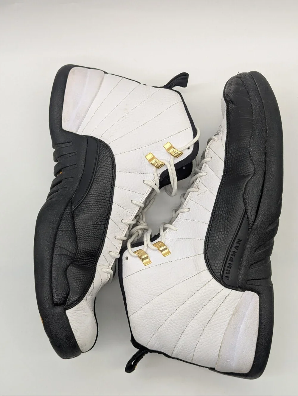 Mens Size 14 Nike Air Jordan Retro XII 12 Taxi White Black Sneakers 130690-125